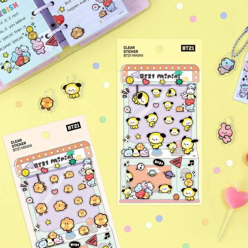 BT21 Clear Stickers Minini BTS Stationery Sticker Sheet Tata RJ Shooky Cooky Chimmy Manga Koya 1 1024x1024 a9c2d066 4cc6 4605 be5a 629544684728