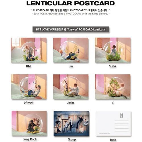 bts lenticular postcards be and love yourself answer versions oppastore 7