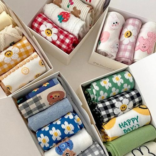 Cute Korean Socks - Gift Set - 5 Pairs - Oppa Store