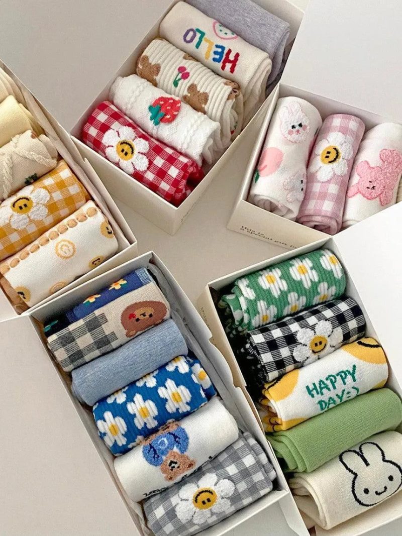 Cute Korean Socks - Gift Set - 5 Pairs - Oppa Store