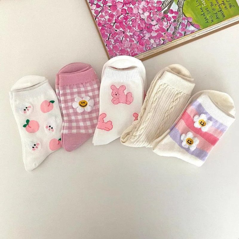 Cute Korean Socks - Gift Set - 5 Pairs - Oppa Store