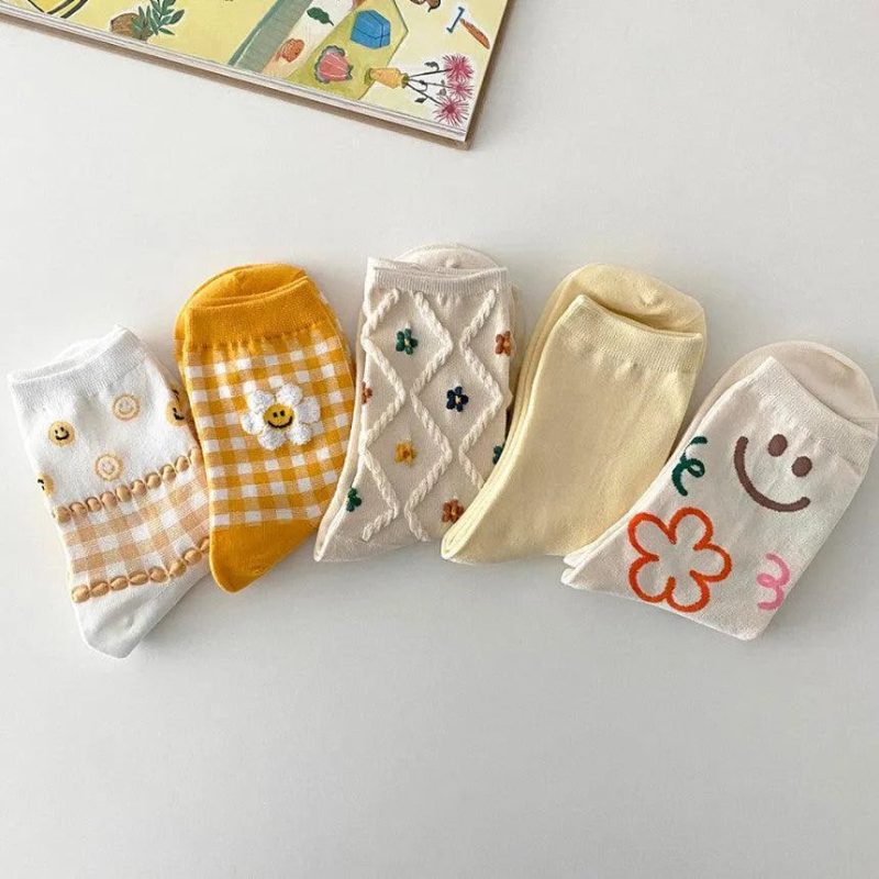 Cute Korean Socks - Gift Set - 5 Pairs - Oppa Store