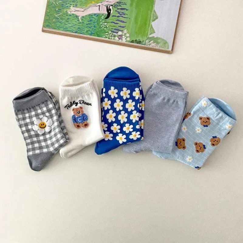 Cute Korean Socks - Gift Set - 5 Pairs - Oppa Store