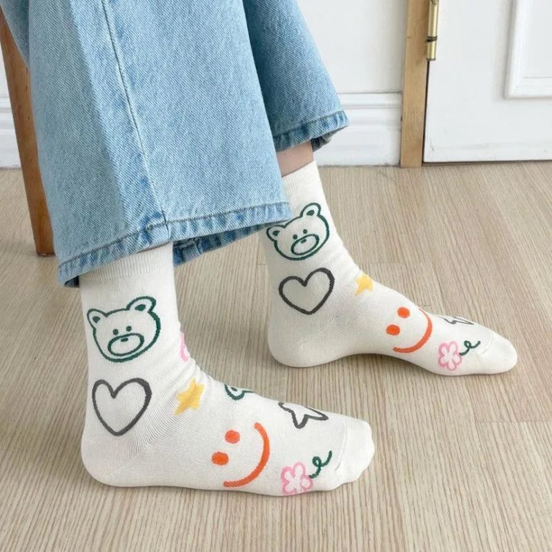 cute korean socks gift set 5 pairs oppa store 7