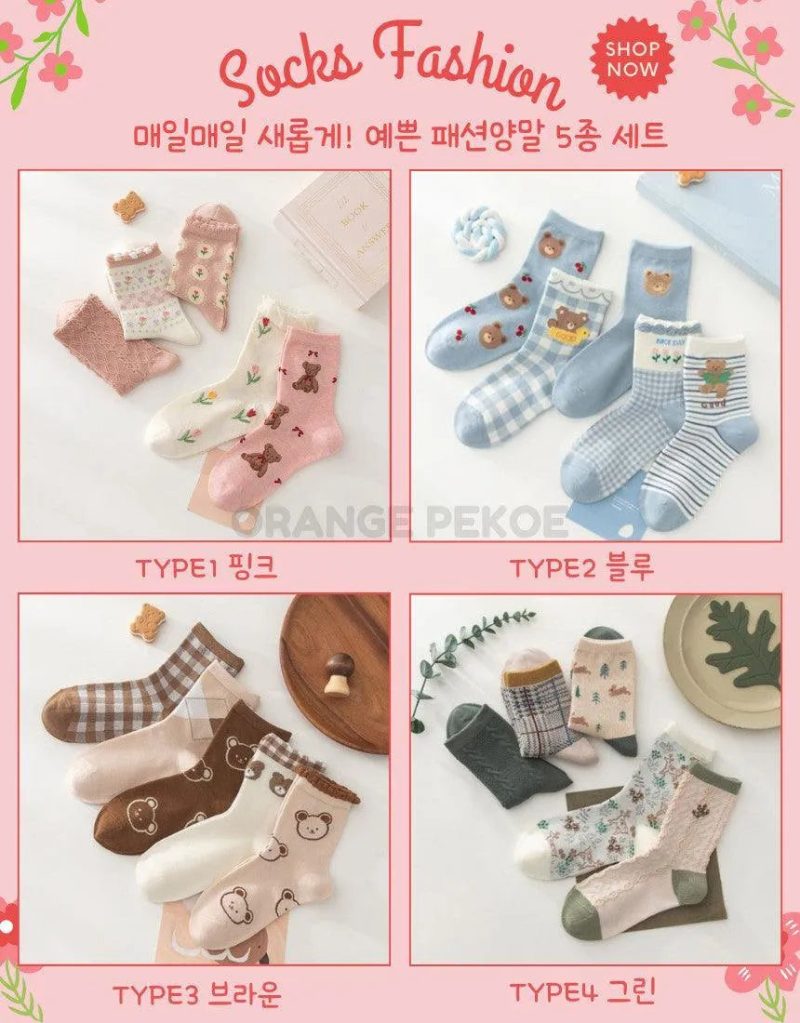 cute korean socks lovely bear pattern oppa store 2 949219b8 d1bf 4917 afae 900f75a407ba