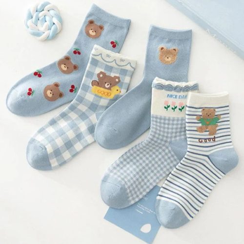 Cute Korean Socks - Lovely Bear Pattern - Oppa Store