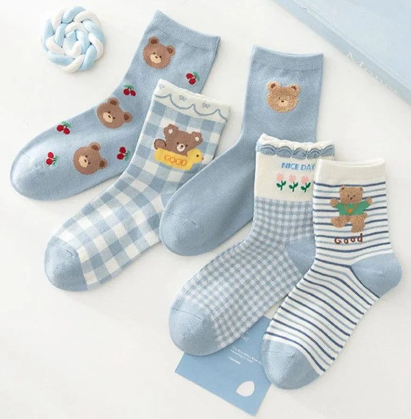 Cute Korean Socks - Lovely Bear Pattern - Oppa Store