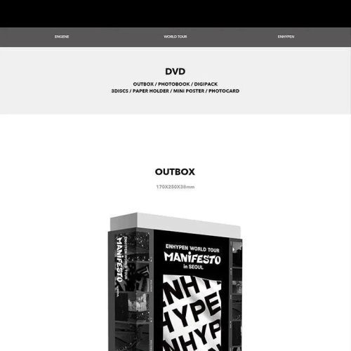 enhypen manifesto world tour in seoul dvd oppa store 2