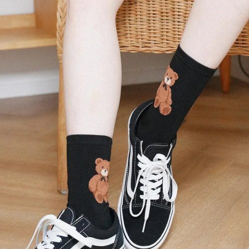 korean socks lovely bear women s cute student socks 5 pair set oppa store 3 ec2b9fa2 fb7e 4cb9 bd97 81607a7af613