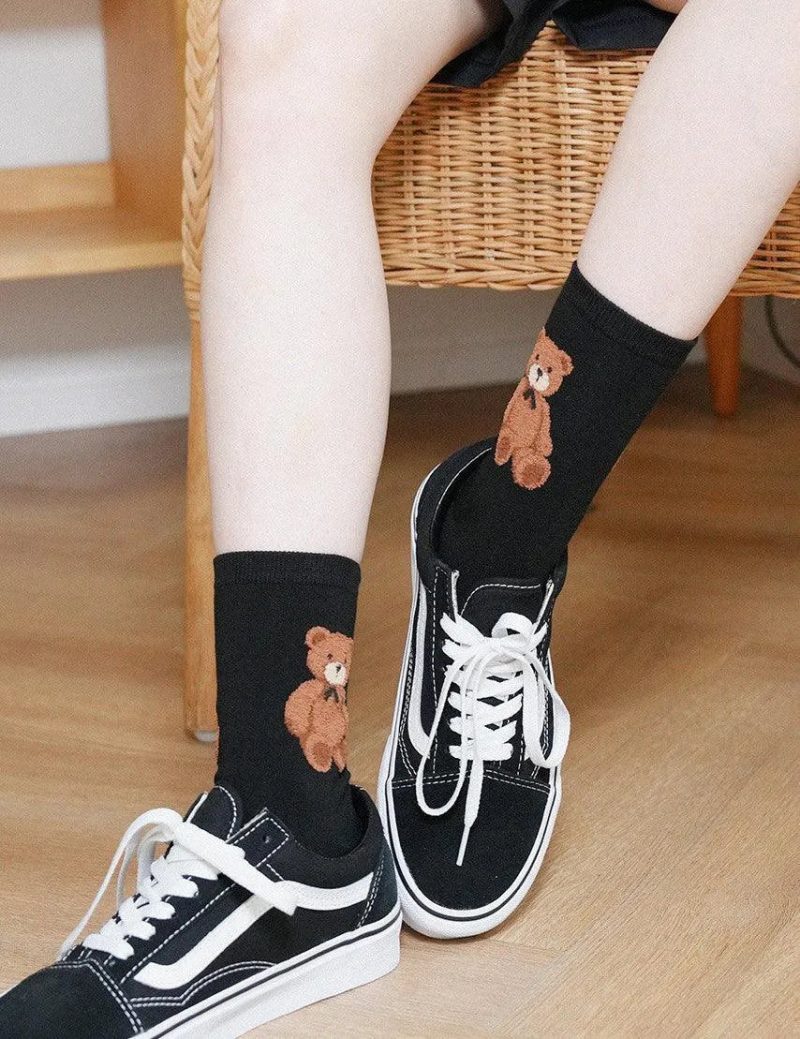 korean socks lovely bear women s cute student socks 5 pair set oppa store 3 ec2b9fa2 fb7e 4cb9 bd97 81607a7af613